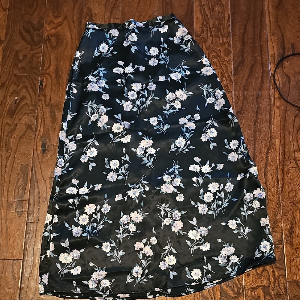Jonathan Martin Black Floral A-Line Skirt